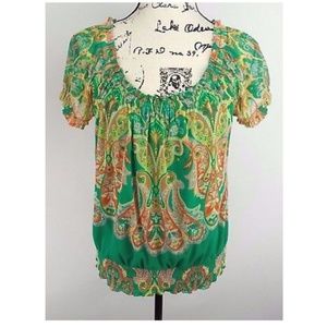 International Concepts Shirt Paisley Peasant Large
